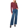 Vince Camuto Women’s Long Sleeve Crew Neck Chenille Embroidery Sweater(Burgundy)