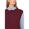 Vince Camuto Women’s Long Sleeve Crew Neck Shell Twofer(Winetasting)