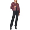 Vince Camuto Women’s Long Sleeve Cropped Front Zipper Crew Neck Jacket(Berry Royale)