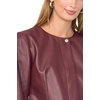 Vince Camuto Women’s Long Sleeve Cropped Front Zipper Crew Neck Jacket(Berry Royale)