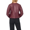 Vince Camuto Women’s Long Sleeve Cropped Front Zipper Crew Neck Jacket(Berry Royale)