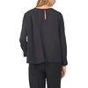 Vince Camuto Women’s Long Sleeve Drape Over Neck and Shoulder Blouse(Rich Black)