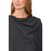 Vince Camuto Women’s Long Sleeve Drape Over Neck and Shoulder Blouse(Rich Black)