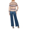 Vince Camuto Women’s Long Sleeve Fair Isle Cardigan(Brown Sugar Melange)