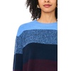 Vince Camuto Women’s Long Sleeve Ombre Stripe Crew Neck Sweater(Bellflower Blue)