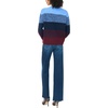 Vince Camuto Women’s Long Sleeve Ombre Stripe Crew Neck Sweater(Bellflower Blue)