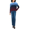 Vince Camuto Women’s Long Sleeve Ombre Stripe Crew Neck Sweater(Bellflower Blue)