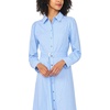 Vince Camuto Women’s Long Sleeve Princess Pleat Shirt Midi Dress(Chambray Blue)