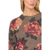 Vince Camuto Women’s Long Sleeve Printed Crew Neck Sweater(Seal Brown)