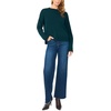 Vince Camuto Women’s Long Sleeve Roll Neck Crew Neck Sweater(Midnight Green)