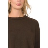 Vince Camuto Women’s Long Sleeve Saddle Shoulder Crew Neck Sweater(Chocolate)