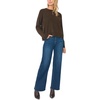 Vince Camuto Women’s Long Sleeve Saddle Shoulder Crew Neck Sweater(Chocolate)