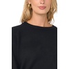 Vince Camuto Women’s Long Sleeve Saddle Shoulder Crew Neck Sweater(Rich Black)