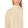 Vince Camuto Women’s Long Sleeve Shaker Stitch Turtleneck with Tipping Sweater(Malted)
