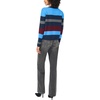 Vince Camuto Women’s Long Sleeve Striped Crew Neck Sweater(Classic Navy)