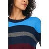Vince Camuto Women’s Long Sleeve Striped Crew Neck Sweater(Classic Navy)