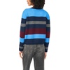 Vince Camuto Women’s Long Sleeve Striped Crew Neck Sweater(Classic Navy)