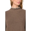 Vince Camuto Women’s Long Sleeve Turtleneck with Whip Stitch Sweater(Smoked Oak)