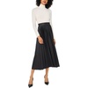 Vince Camuto Women’s Pleated Midi Skirt(Rich Black)