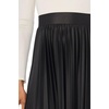 Vince Camuto Women’s Pleated Midi Skirt(Rich Black)
