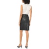 Vince Camuto Women’s Pleather A-line Midi Skirt(Rich Black)