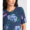 Vince Camuto Women’s Printed Short Sleeve Crew Neck Sweater(Indigo Night)