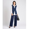 Vince Camuto Women’s Relaxed Wide Leg Pull on Trouser Pant(Classic Navy)