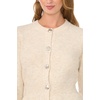 Vince Camuto Women’s Short Sleeve Crew Neck Cardigan with Peplum(Malted)