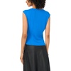 Vince Camuto Women’s Short Sleeve Draped Front Top(Moroccan Blue)