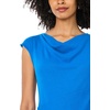 Vince Camuto Women’s Short Sleeve Draped Front Top(Moroccan Blue)