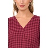 Vince Camuto Women’s Short Sleeve Flutter Sleeve Surplice Midi Dress(Crisp Merlot)