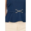 Vince Camuto Women’s Sleeveless Seamed Belted Shell Top(Indigo)