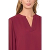 Vince Camuto Women’s Split Neck Long Sleeve Blouse with Smocked Cuff(Crisp Merlot)