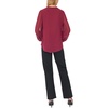 Vince Camuto Women’s Split Neck Long Sleeve Blouse with Smocked Cuff(Crisp Merlot)