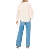 Vince Camuto Women’s Split Neck Long Sleeve Blouse with Smocked Cuff(New Ivory)