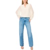 Vince Camuto Women’s Split Neck Long Sleeve Blouse with Smocked Cuff(New Ivory)