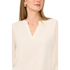 Vince Camuto Women’s Split Neck Long Sleeve Blouse with Smocked Cuff(New Ivory)