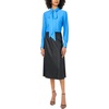 Vince Camuto Women’s Tie Neck Long Sleeve Collared Shirt(Classic Blue)