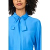 Vince Camuto Women’s Tie Neck Long Sleeve Collared Shirt(Classic Blue)
