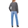 Vince Camuto Womens V-Neck with Contrast Crochet Stitch at Seam(Medium Heather Grey)