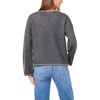 Vince Camuto Womens V-Neck with Contrast Crochet Stitch at Seam(Medium Heather Grey)
