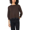 Vince Camuto Women’s 3/4 Sleeve Crew Neck with Lace Hem Sweater(Chocolate)