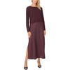 Vince Camuto Women’s Combo Long Sleeve Sweater with Maxi Dress(Winetasting)