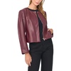 Vince Camuto Women’s Long Sleeve Cropped Front Zipper Crew Neck Jacket(Berry Royale)