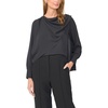 Vince Camuto Women’s Long Sleeve Drape Over Neck and Shoulder Blouse(Rich Black)