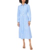 Vince Camuto Women’s Long Sleeve Princess Pleat Shirt Midi Dress(Chambray Blue)