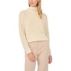 Vince Camuto Women’s Long Sleeve Shaker Stitch Turtleneck with Tipping Sweater(Malted)