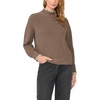 Vince Camuto Women’s Long Sleeve Turtleneck with Whip Stitch Sweater(Smoked Oak)