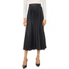 Vince Camuto Women’s Pleated Midi Skirt(Rich Black)