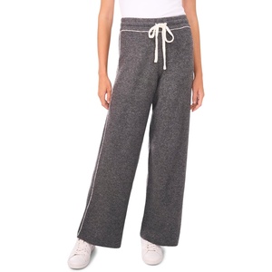 Vince Camuto Women’s Contrast Top Stitch Sweatpant with Drawstring(Medium Heather Grey)